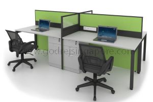 4 Cluster Rectangular 40mm Block Office Workstation