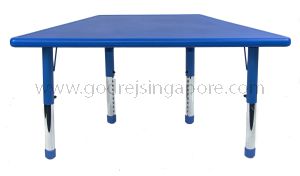 Trapezium Height Adj Table Plastic Top 003-2 - Blue