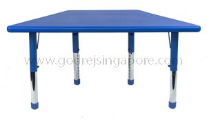 Trapezium Height Adj Table Plastic Top 003-2 - Blue