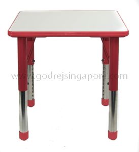 Square Height Adj Table Wooden Top 071 - Red