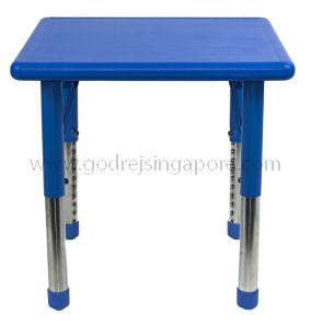 Square Height Adj Table Plastic Top 002-2 Blue
