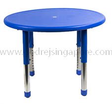 Round Height Adj Table Plastic Top 007-2 Blue
