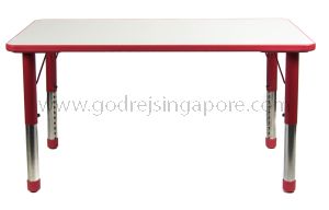 Rectangular Height Adj Table Wooden Top 061 - Red