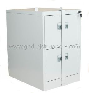 2 DRAWER FILING CABINET WITH SECURITY BAR
