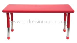 Rectangular Height Adj Table Plastic Top 001-2 - Red