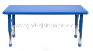 Rectangular Height Adj Table Plastic Top 001-2 - Blue
