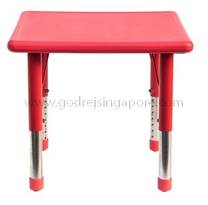 Square Height Adj Table Plastic Top 002-2 Red