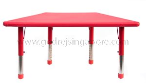 Trapezium Height Adj Table Plastic Top 003-2 - Red