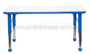 Rectangular Height Adj Table Wooden Top 061 - Blue