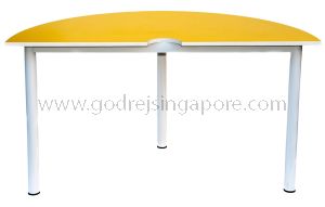 Semi-Circular Table Yellow 1400Dia x 750mmH