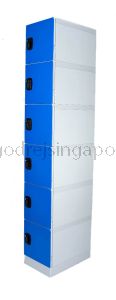 6 Door ABS Plastic Locker 4 Digit keyless Lock (SINGLE COLUMN)- DEEP BLUE DOOR
