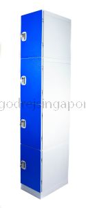 4 Door ABS Plastic Locker Key/latch Lock (SINGLE COLUMN)- DEEP BLUE DOOR