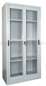 FULL HEIGHT GLASS SLIDING DOOR CABINET