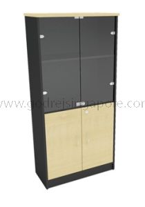 Full Height Wooden Cabinet Half Glass 1800mm