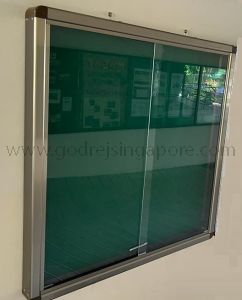 Sliding Glass Notice Board 1200mm x1200mm